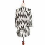 Anthropologie Isabella Sinclair Black Cream Waves Drop Waist Tunic Size Small Photo 3