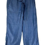 Lord & Taylor Belted Chambray Pant Blue Size XS Photo 0