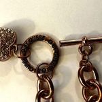 G by Guess rose gold rhinestone heart toggle bracelet Photo 5