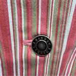 CJ Banks Vintage Jacket Coral Tan Ivory Striped Lightweight Button Front Blazer Size 1X Photo 3