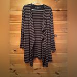Soma  Womens Black Brown Striped Open Front Cardigan L Photo 1
