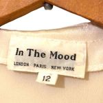 IN THE MOOD 80s Ivory LS Midi Shift Dress w/Sequins Embroidery & Pearls Sz 12 White Photo 5