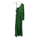 Mac Duggal 11251 Emerald Green One Shoulder Long Sleeve Draped Charmeuse Gown Photo 6