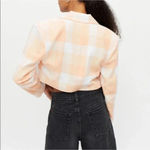 For Love & Lemons Eugene Cropped Blazer NWT Tangerine Orange Plaid Crop XL Photo 1