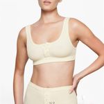 SKIMS Cream Waffle Knit Henley Bralette Size Small Photo 0