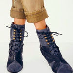 Free People RARE  x Jeffrey Campbell Bray Heeled Boot Black Gray Victorian fall Photo 0