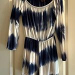 Hot Miami Styles  Blue and White Tie-Dye Romper Photo 0