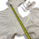 Anthropologie Cream Off-White Square-Neck Puff-Sleeve Tiered Dress – Large Photo 4