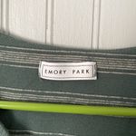 Emory park Green Stripped V-Neck Long Sleeve Blouse | Size Large Photo 5