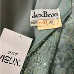 Vintage Jack Bryan Teal Maxi Dress‎ – Chiffon, Pleated Skirt & Beaded Lace Green Size 12 Photo 6