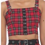 Social Collision Hot Topic plaid gothic crop tank buckle grunge punk Christmas L Red Size L Photo 0