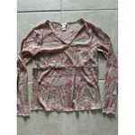 Vintage J Jill Shirt Womens Small Cream Pink Sheer Paisley Y2K Festival Boho Photo 2