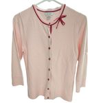 Christopher & Banks Size M Bow Accent Cardigan Sweater Pink Coquette Preppy Photo 1