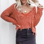 Skylar + Madison Shredded V Neck Gucci Chenille Sweater Photo 0