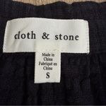 Cloth & Stone Textured Plaid Short Sleeve Button Down Shirt Size Small Black Photo 1