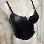 No Boundaries Faux Leather Black Crop Top Photo 2