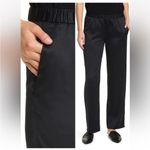 Eileen Fisher  Satin Straight Leg Pant Trousers Pull On Black Photo 5