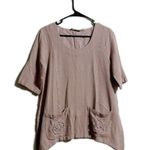 Soft Surroundings  linen blend rose pocket‎ tunic women’s medium ￼￼ Photo 0