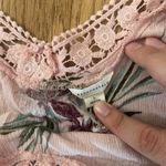 Aeropostale Women’s Pink Floral Laced Sleeveless Top Sz Large Photo 3