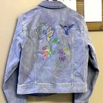 Universal Threads NWT-Universal Thread Purple Denim Jean Jacket with Defects and Home Embroidery-S Photo 0
