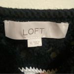 Loft Ann Taylor Womens Crocheted Tank Top XL Black & White Ruffle Sleeve Crochet Photo 1