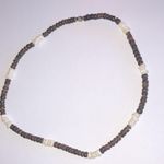 Vintage Brown Off White Puka Shell Beaded Boho Necklace Photo 3