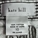 Kate Hill Women’s Cropped Pants Gray White Striped Seersucker Trousers Size 10 Photo 5