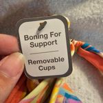 Time And Tru Small Orange Cream Floral Halter Bikini Top Photo 2