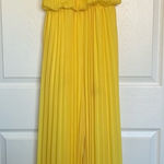 Meghan LA Yellow  Fabulous Wild Orchid Pleat Jumpsuit Size L Photo 0