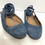 Madewell April Ankle Wrap Blue Suede Ballet Flats Photo 1