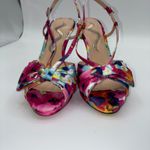 Nina  Floral Print Slingback Heels Womens 6M Multi Color Bow Stiletto Strap Party Photo 6
