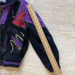Vintage Mesa Ridge Jacket Abstract Artist Leather Suede Black Purple Full‎ Zip S Size 4 Photo 4