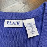 Blair Vintage Womens Large Sweater Vest Blue Cottagecore Floral Daisy Gingham Kitschy Photo 6