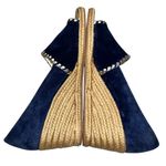 Jack Rogers Blue Suede Palmer Jute Wrapped Wedge Espadrille Peeptoe Shoes 9.5 Photo 5