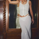 Free People NWT Intimately Sweet On You Bias Half Slip Skirt Clean Ivory White Photo 0