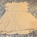 ZARA  Beige Mini Dress with Red Floral Embroidery Photo 4