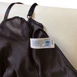 Sears VNTG Isn't It Divine sm Black Cami Tank Top Nylon Lace deep V neck Trim Photo 2