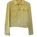 Yellow jean jacket pockets women's size small casual summery light jacket Photo 0
