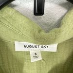 August Sky Light Green 100% Brushed Cotton Short Sleeve Button‎ Front Midi Dress Photo 4