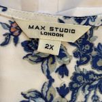 Max Studio  London Blue White Floral Kimono Cardigan Open Front 2X Plus Photo 1