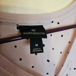 Worthington Size Medium M Light Pink Polka Dot Blouse Career Top Business Photo 3