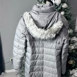 Michael Kors  Womens Gray Fur Trim Hooded Long Sleeve Puffer Jacket Size Small Photo 9