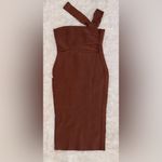 House Of CB NWOT  Aina Tan Brown Cut Out Bandage Midi Dress sz L Photo 3