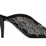 Gucci  Tela Retino Kid Scamosciato Crystal GG Monogram Square G 95mm Slide Sandal Photo 1