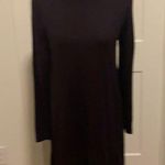 Loft NWT Dk Purple  Ruffle Neck Sweater Dress Sz M Photo 0