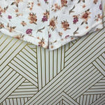 American Eagle  Mom Shorts High Waist Floral Print Cotton Denim White Size 10‎ Photo 8