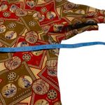 Pendleton Vintage  Rayon Blouse 8 Nautical Map Print Silk-Feel Navy Trade Routes Photo 6