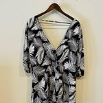 ONIA  Alessandra Black and White Palm Print Swim Cover Photo 2