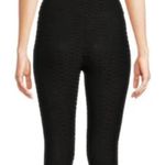 No Bo Nwt  leggings women’s‎ medium 7-9 Textured Ruched Seam black high rise Photo 3