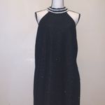 Teeze Me NWT  black metallic sparkly Pearl beaded neck evening dress Photo 3